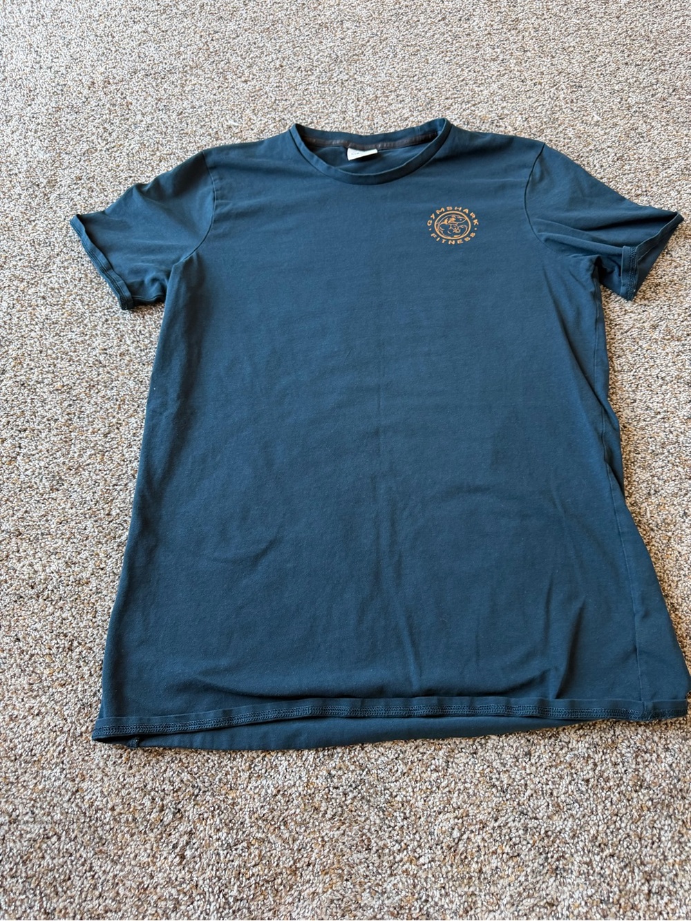 Gymshark Fitness Legacy Muscular Shark Graphic T-Shirt Blue Orange L